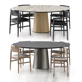 Neve Chair with Handles Materic Table by Porro